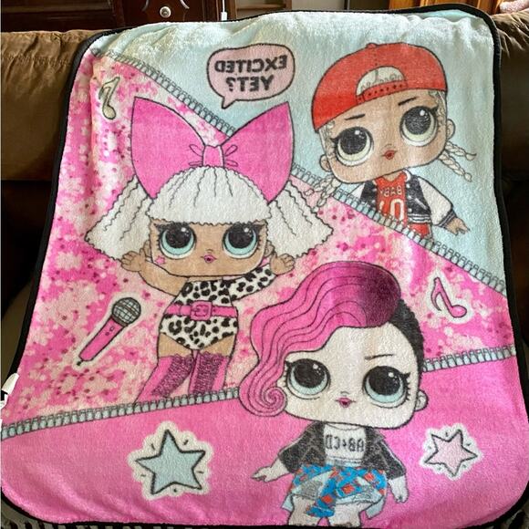 LOL Fleece Very Soft Blanket Throw 3 characters Excited Yet - Picture 2 of 6